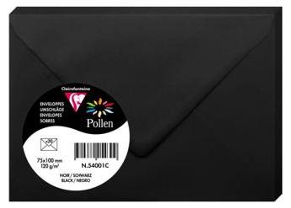 Clairefontaine 54001C, Schwarz, 120 g/m², 100 mm, 75 mm, Forest Stewardship Council (FSC), Frankreich