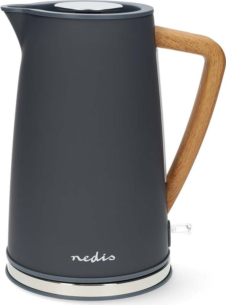 Nedis Wasserkocher - 1.7 l - Soft-Touch - Grau - Um 360 Produktbild 