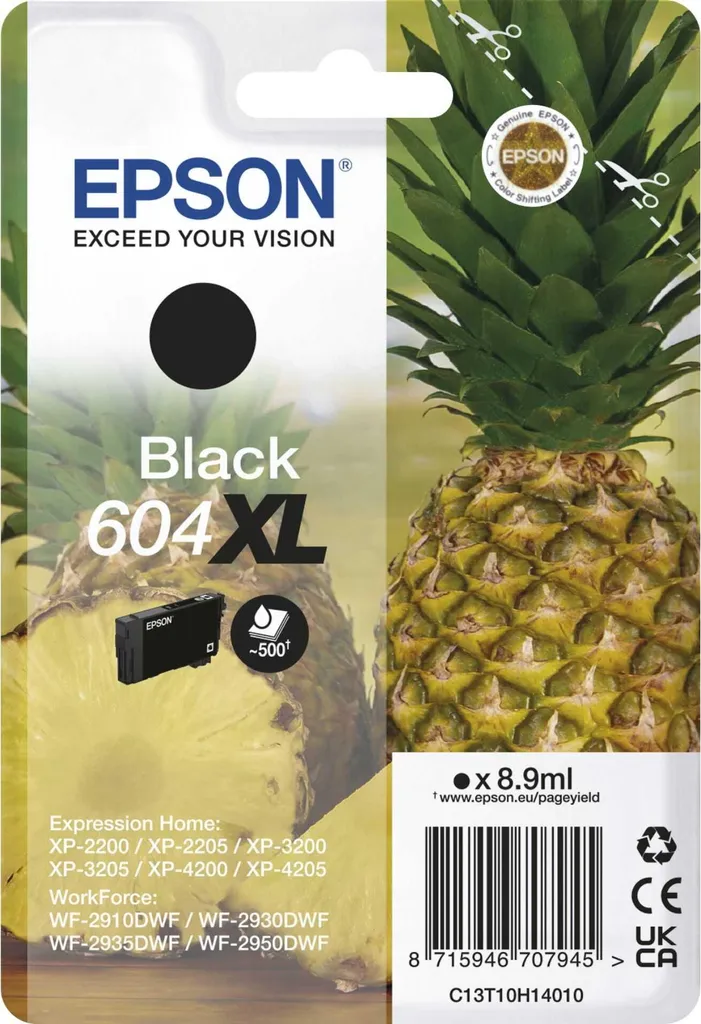 Cartuccia Epson 604XL Nero Originale | 500 Pagine | C13T10H14010