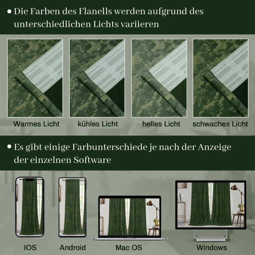 2 Tende Velluto Verde Scuro 132x244cm | Oscuranti e Termiche Premium - 8
