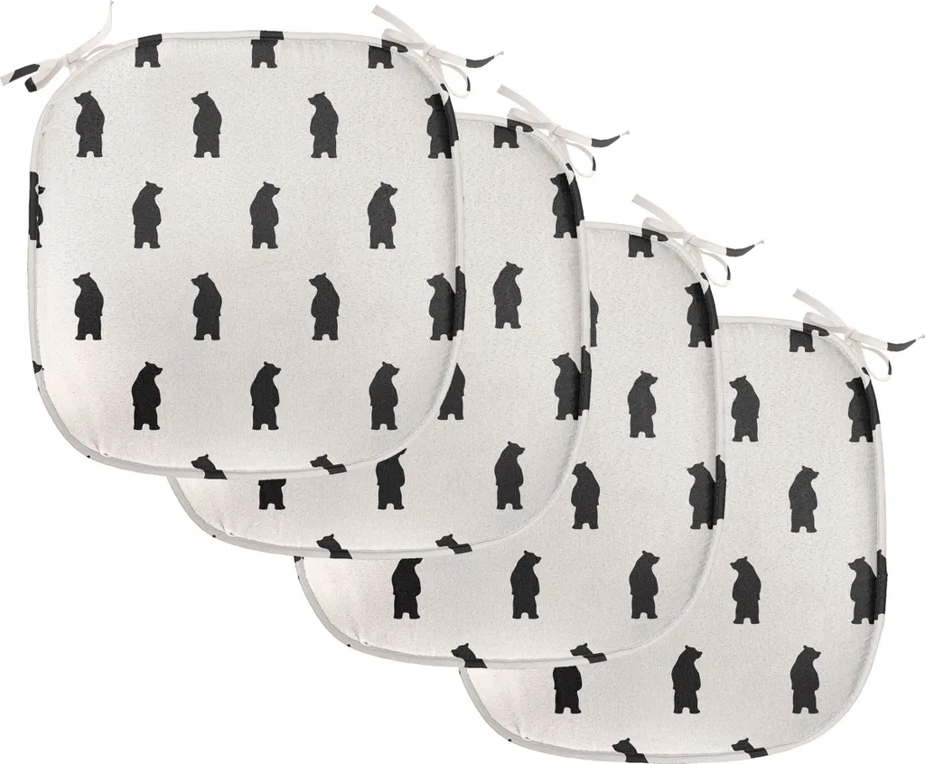 Cuscini Sedie 40x40 Orsi Neri ABAKUHAUS | Set 4 Pezzi Impermeabili