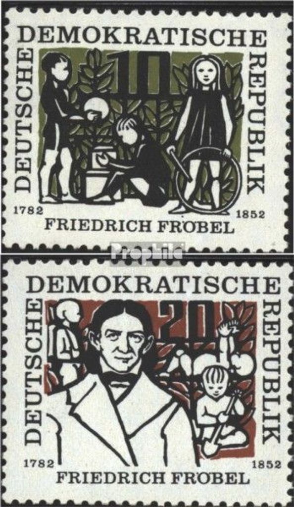 Briefmarken DDR 1957 Mi 564-565 (kompl.Ausg.) postfrisch 175.Geburtstag von Fröbel