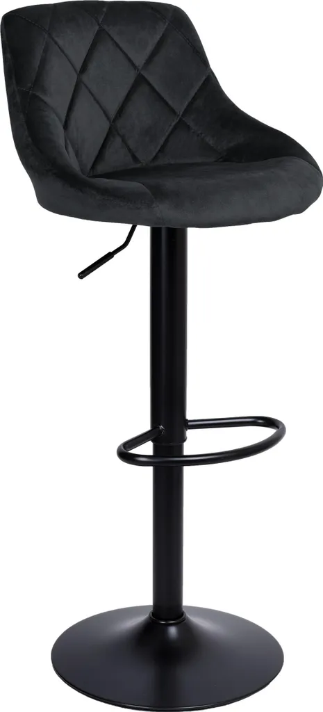 Chaise de bar CYDRO en velours noir pour îlot central design de cuisine