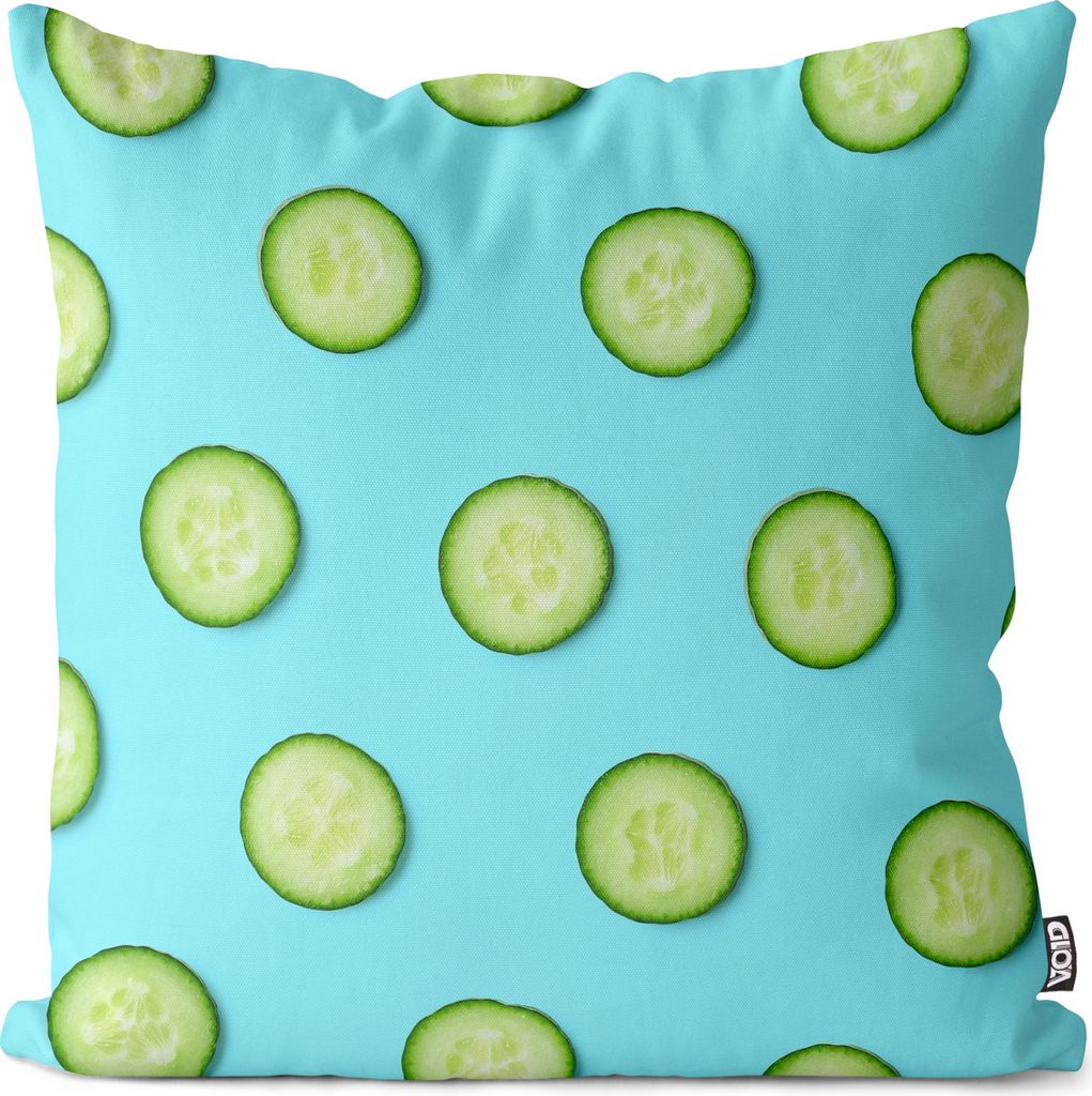 VOID Gurkenscheiben Gurke Gemüse Kochen Kissenbezug Kissenhülle Polyester wasserfest Outdoor Indoor