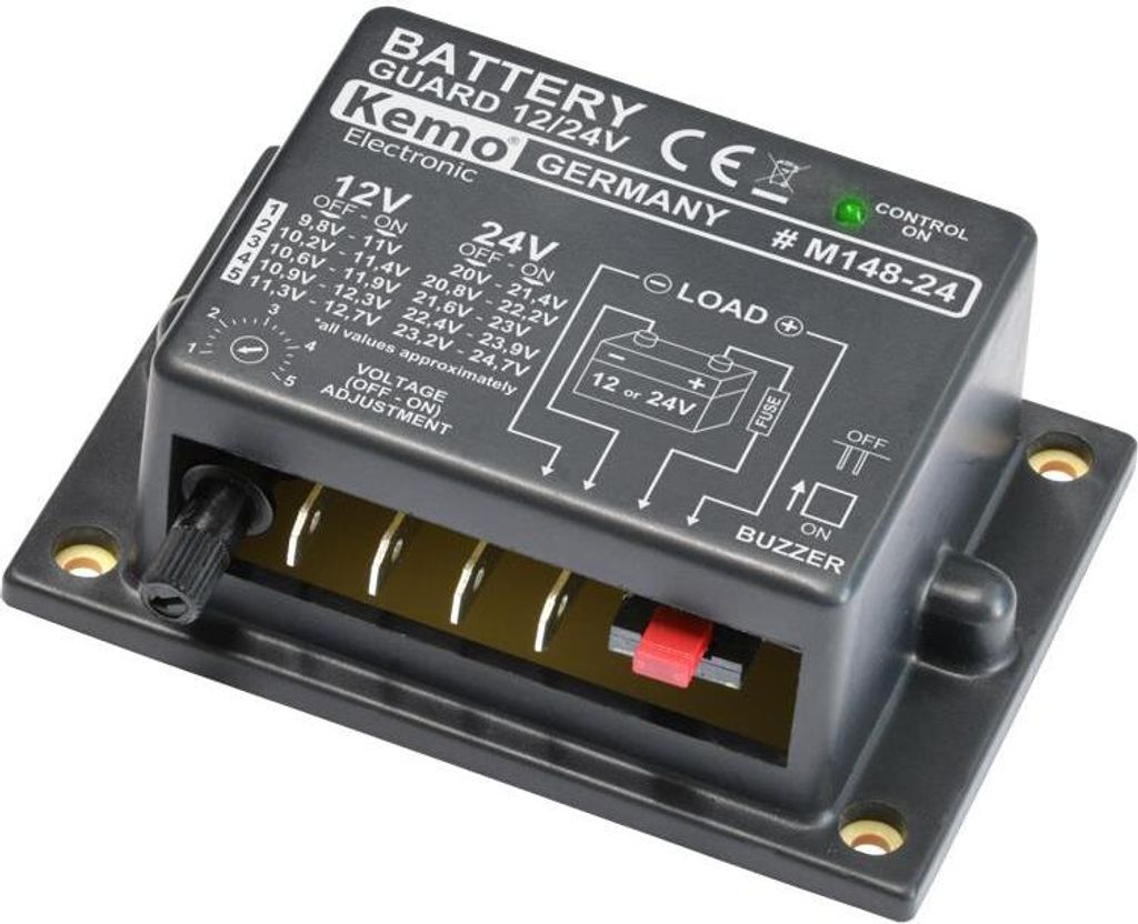 Kemo-Electronic M148-24 Batteriewächter Entladungsschutz 12 V, 24 V
