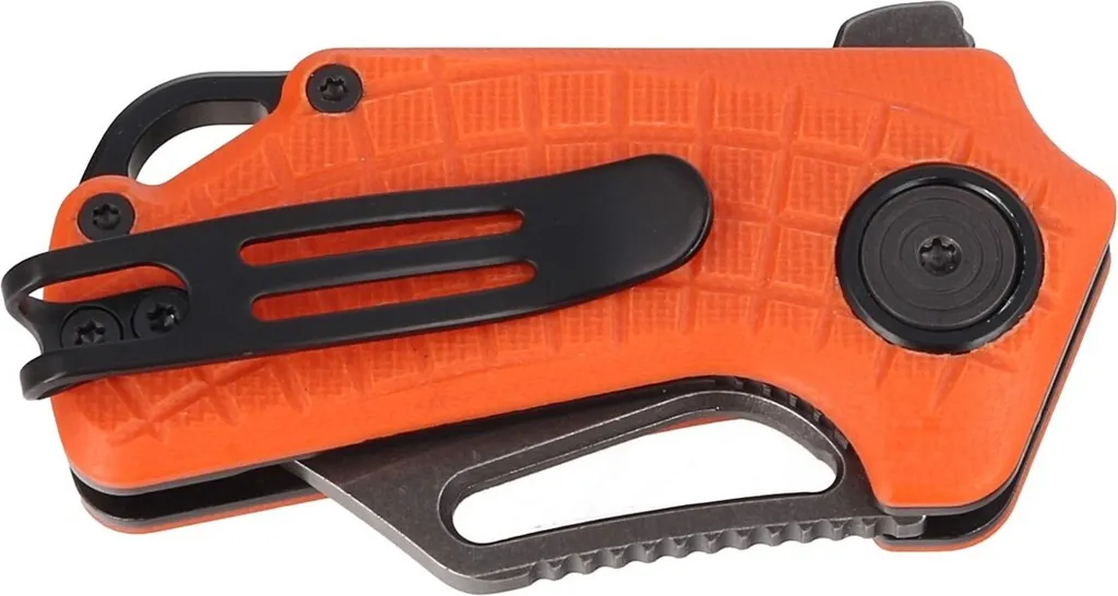 Couteau de poche EDC FOX Puck avec manche orange en G10 résistant