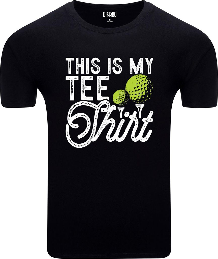 Diarbo Herren T-Shirt mit Sport Druck Golf Shirt Schwarz Gr.XS