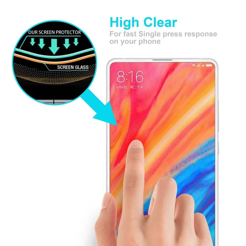 Cadorabo pellicola blindata per Xiaomi MIX 2S pellicola protettiva in bianco a schermo intero vetro temperato di protezione del display - 13