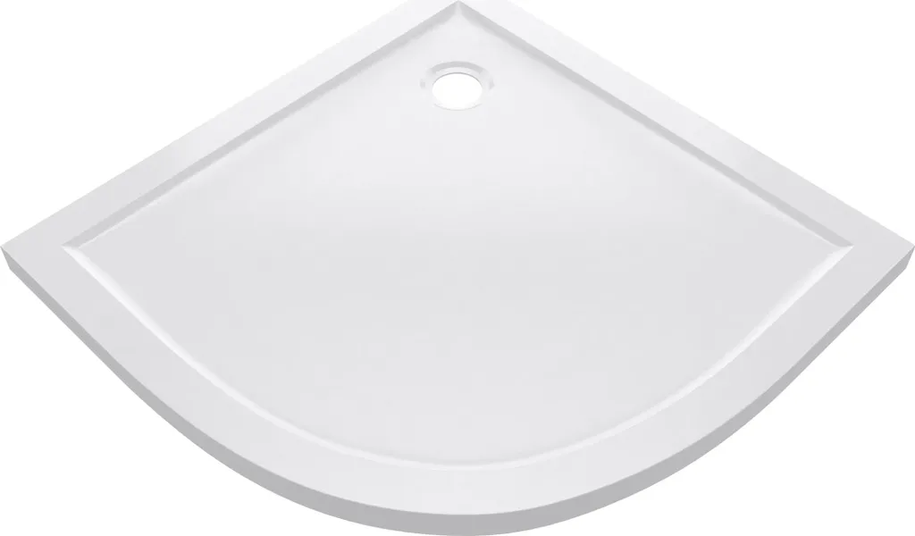 Receveur de douche quart de cercle 90x90 cm extra plat blanc acrylique