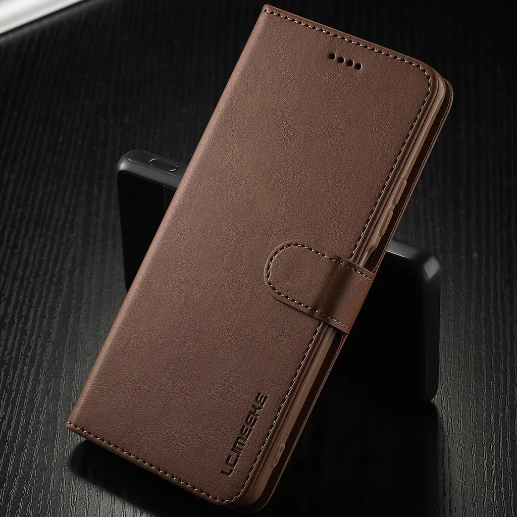 Custodia per Xiaomi Poco M4 Pro 5G, flip case in pelle con chiusura magnetica e supporto, custodia protettiva Brown