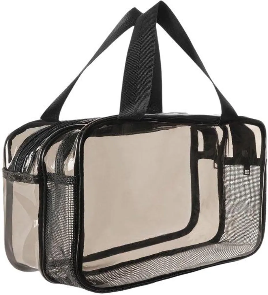 Trousse de maquillage de voyage transparente idéale pour bagage cabine