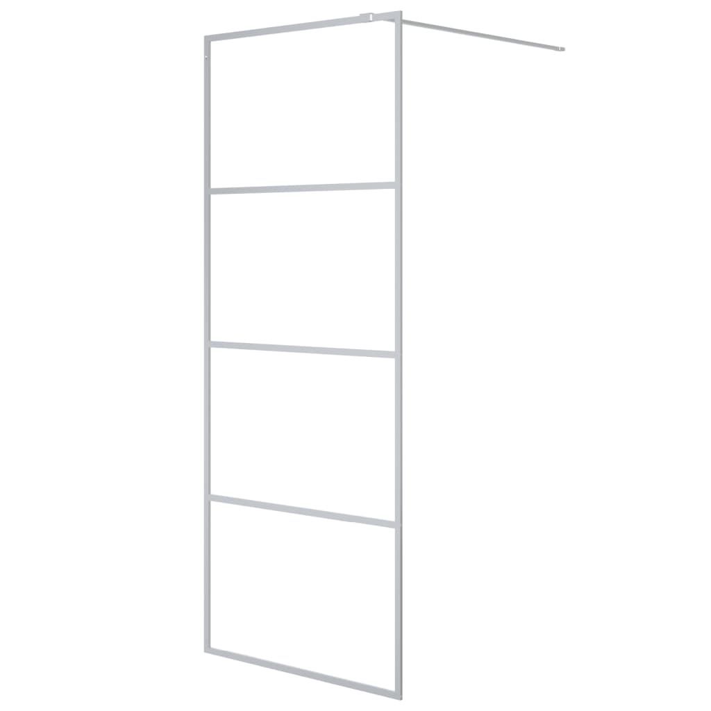 vidaXL Duschwand für Walk-In Dusche Silber 80x195 cm ESG-Glas Klar