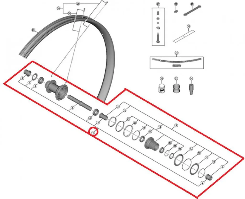 Réparer jeu roue arrière Shimano WH-M9220 avec Kit Axe Creux complet
