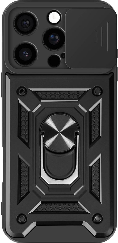 Mayaxess, Schutzhülle für Apple iPhone 16 Pro Max Ring Halter Kameraabdeckung, Schwarz