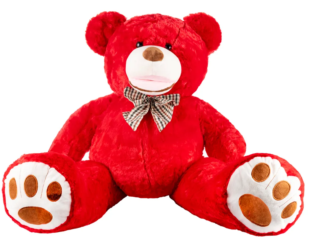 Ours en Peluche Rouge 70cm Gustaw - Doudou XXL Anti-Stress et Déco