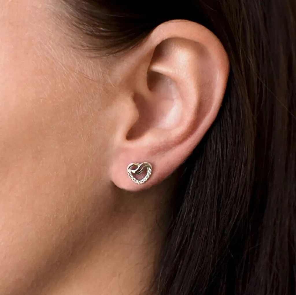 Orecchini a Perno Cuore von Smalto rosa in Argento Sterling 925 Orecchini ✔️ acquista online