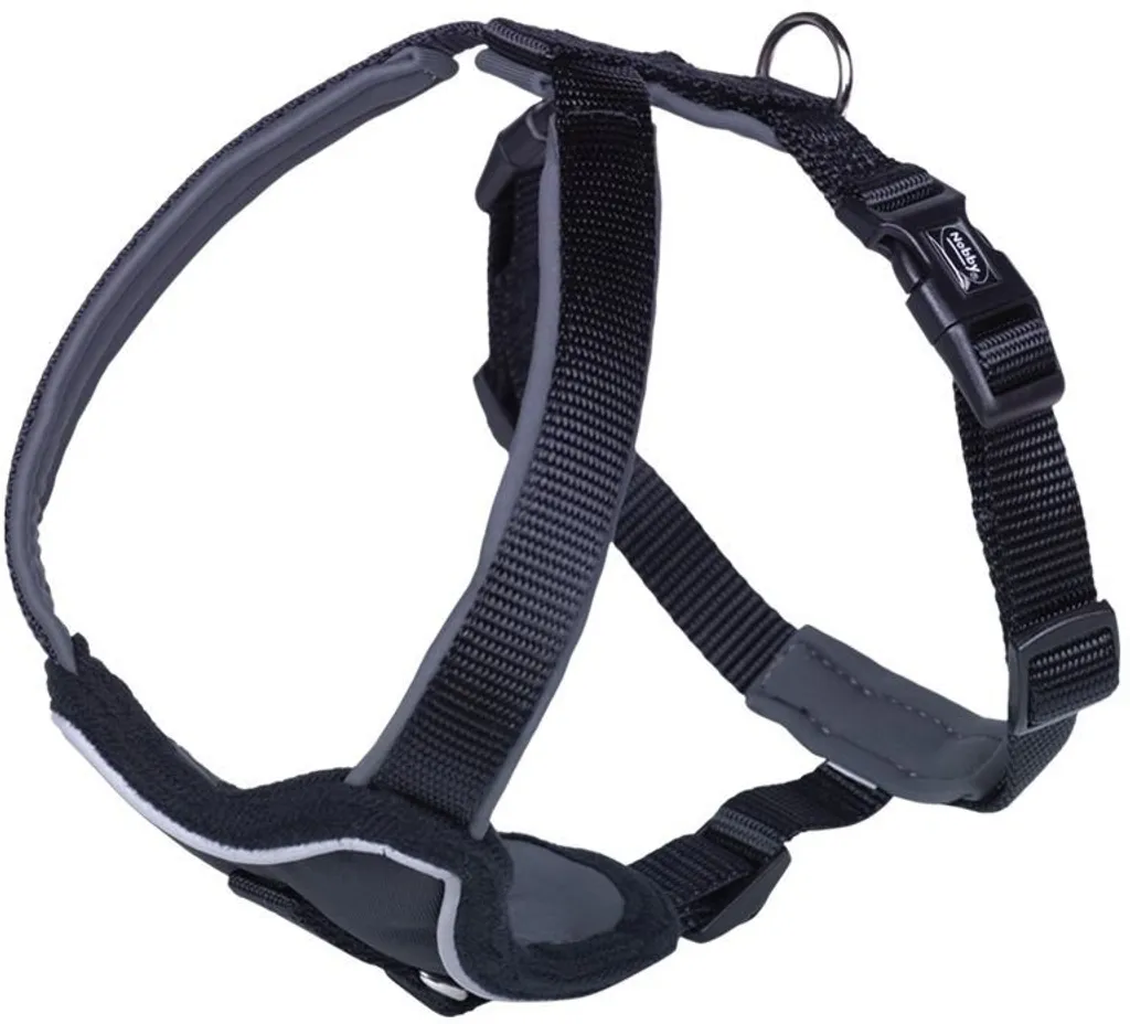 Harnais confort Nobby Classic Preno noir et gris L pour chien 35-45cm
