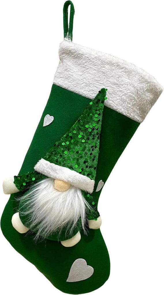 Weihnachtsstrumpf mit Pailletten, Satan-Claus-Herz-Dekor, hängender Strumpf mit Umhängeband, Weihnachtsparty, dekorative Tasche