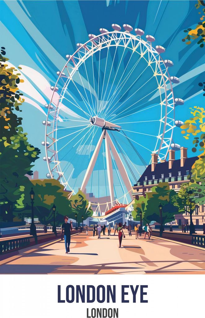 Plakat 68x101cm London Eye, London