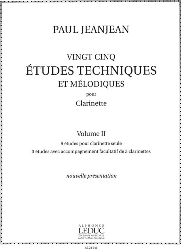 25 Études techniques et melodiques vol.2 (nos.14-25) pour clarinette