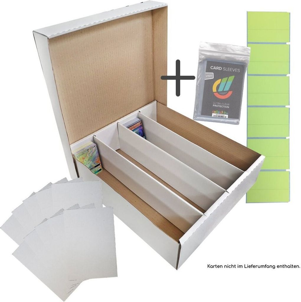 Riesen Deck-Box - Aufbewahrung (weiß) für 4000 Karten + 10 Kartentrenner (kompatibel mit Magic / Pokemon / YuGiOh Karten) + collect-it Hüllen #1