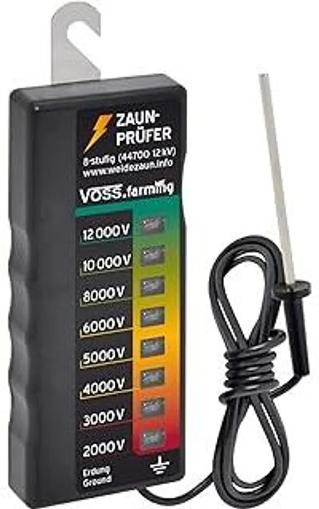VOSS.farming Tester Recinzioni 12KV 8 Livelli | Controllo Tensione Sicuro