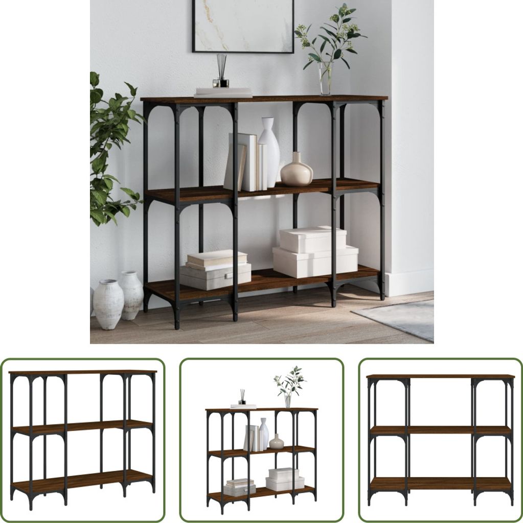 The Living Store Konsolentisch Braun Eichen-Optik 102x35x90 cm Holzwerkstoff