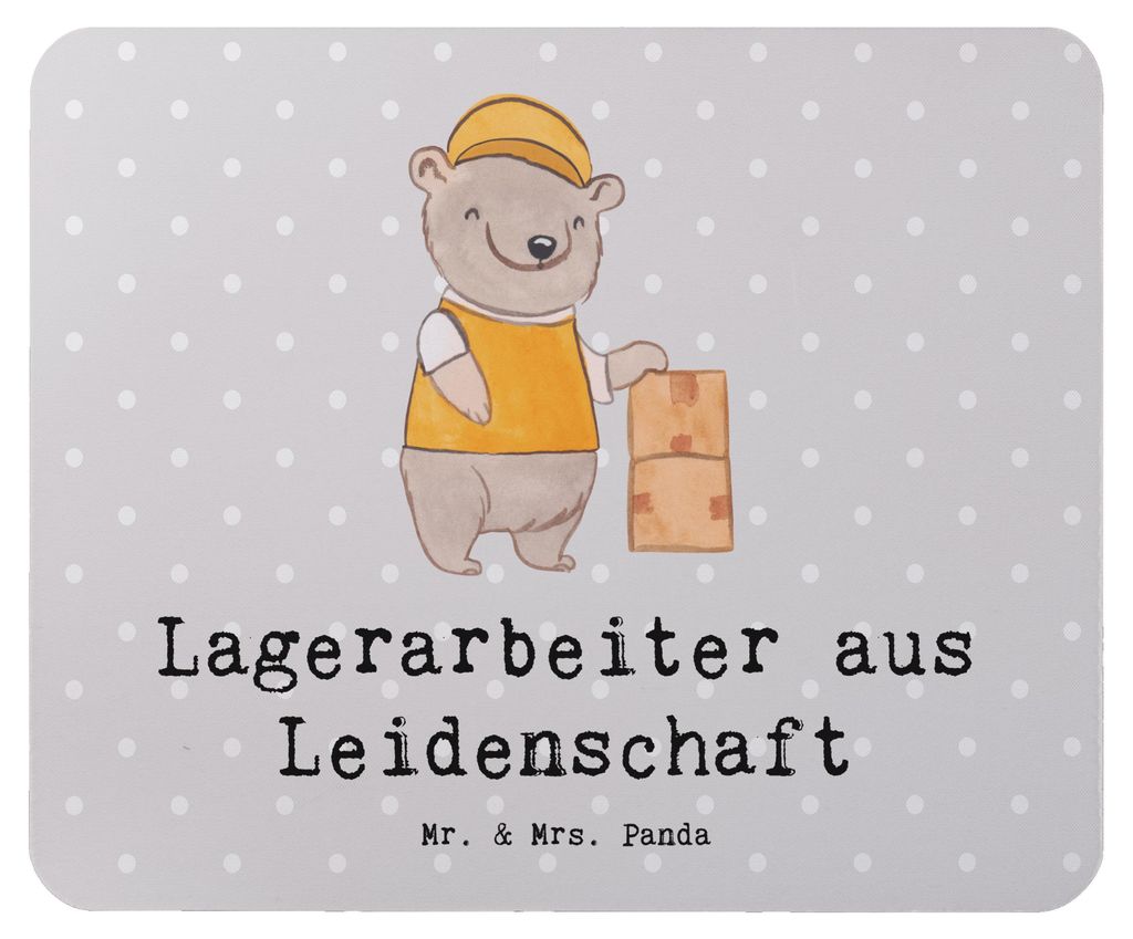 Mr. & Mrs. Panda Mauspad Lagerarbeiter Leidenschaft - Grau Pastell - Geschenk, Spruch, Ausbildung, Mouse Pad, laptop, Mousepad, mausteppich, Fachla...