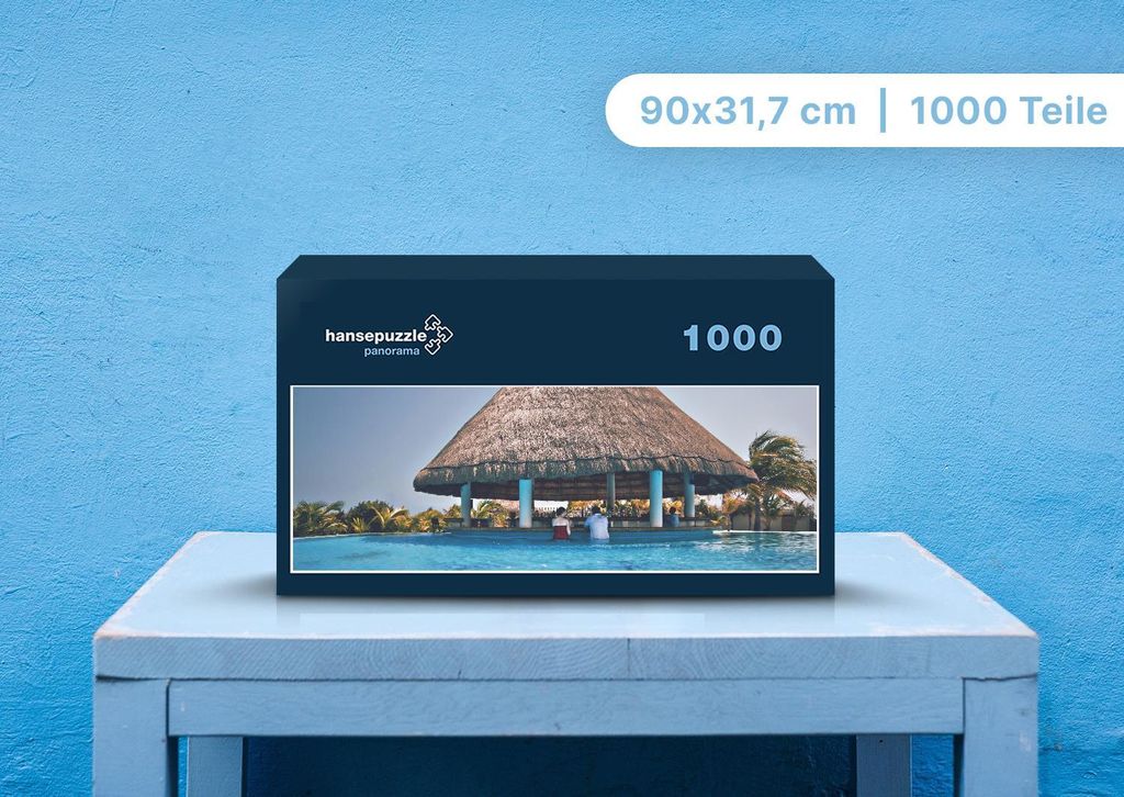 hansepuzzle 96275 - Poolbar Puzzle, 1050 Teile, Menschen, 60,0 x 46,0cm mit hochwertiger Aufbewahrung, Kartonbox und wiederverschließbarem Beutel