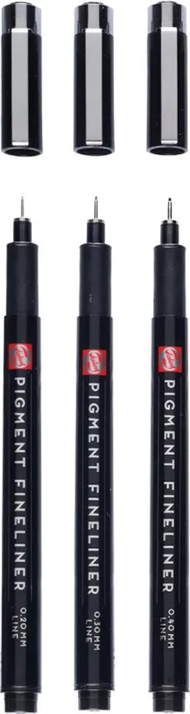 Stylos fineliner noir pointe fine haute résistance lot de 3 unités - 2