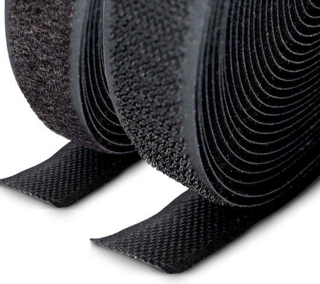 Schwarze Klettbänder 20mm breit, 5m Rollen, nicht klebend, für Nähen und Basteln