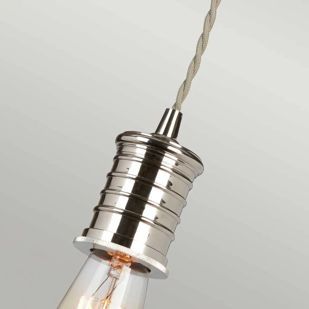 Suspension design rétro nickel poli avec douille apparente E27 Elstead - 3
