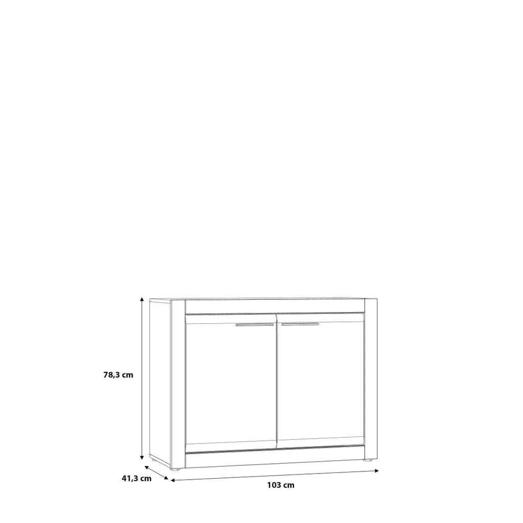 Commode blanche gain de place L-Light pour petit espace 103cm