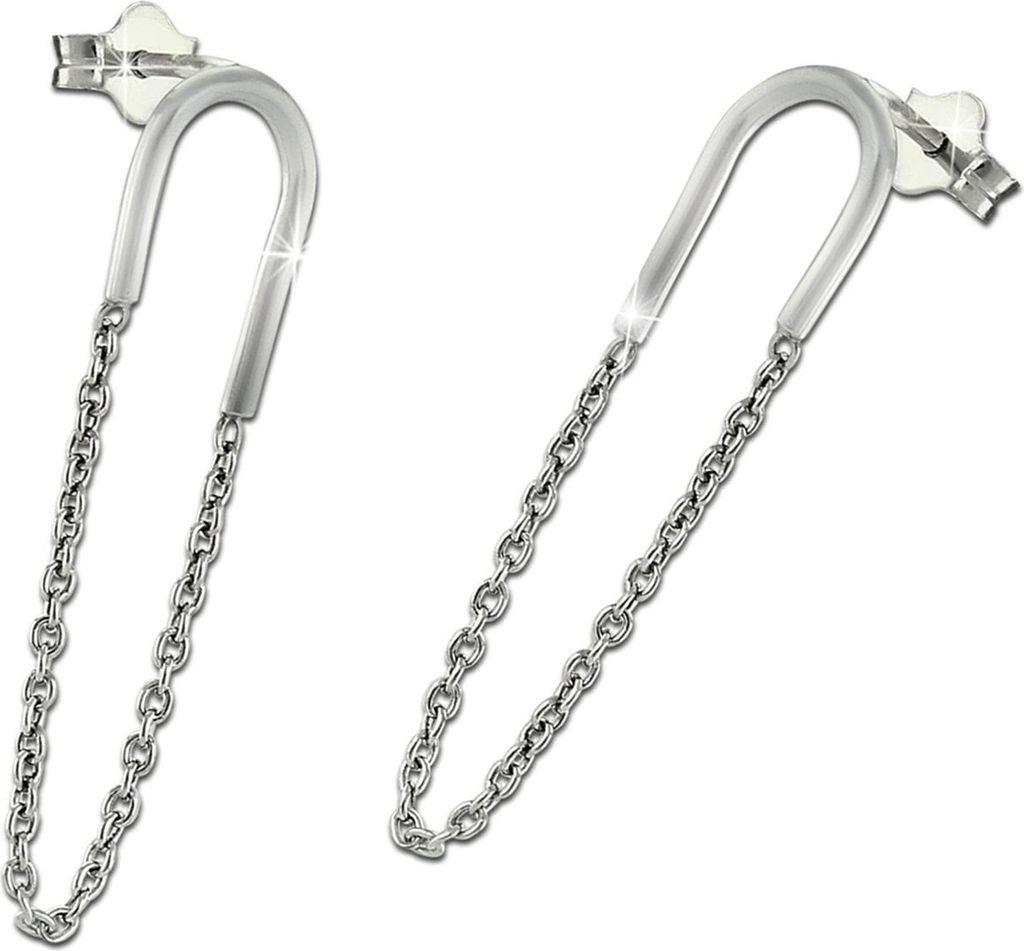 SilberDream Ohrringe Oval Damen 925 Silber Ohrhänger ECHT-Schmuck SDO6713J