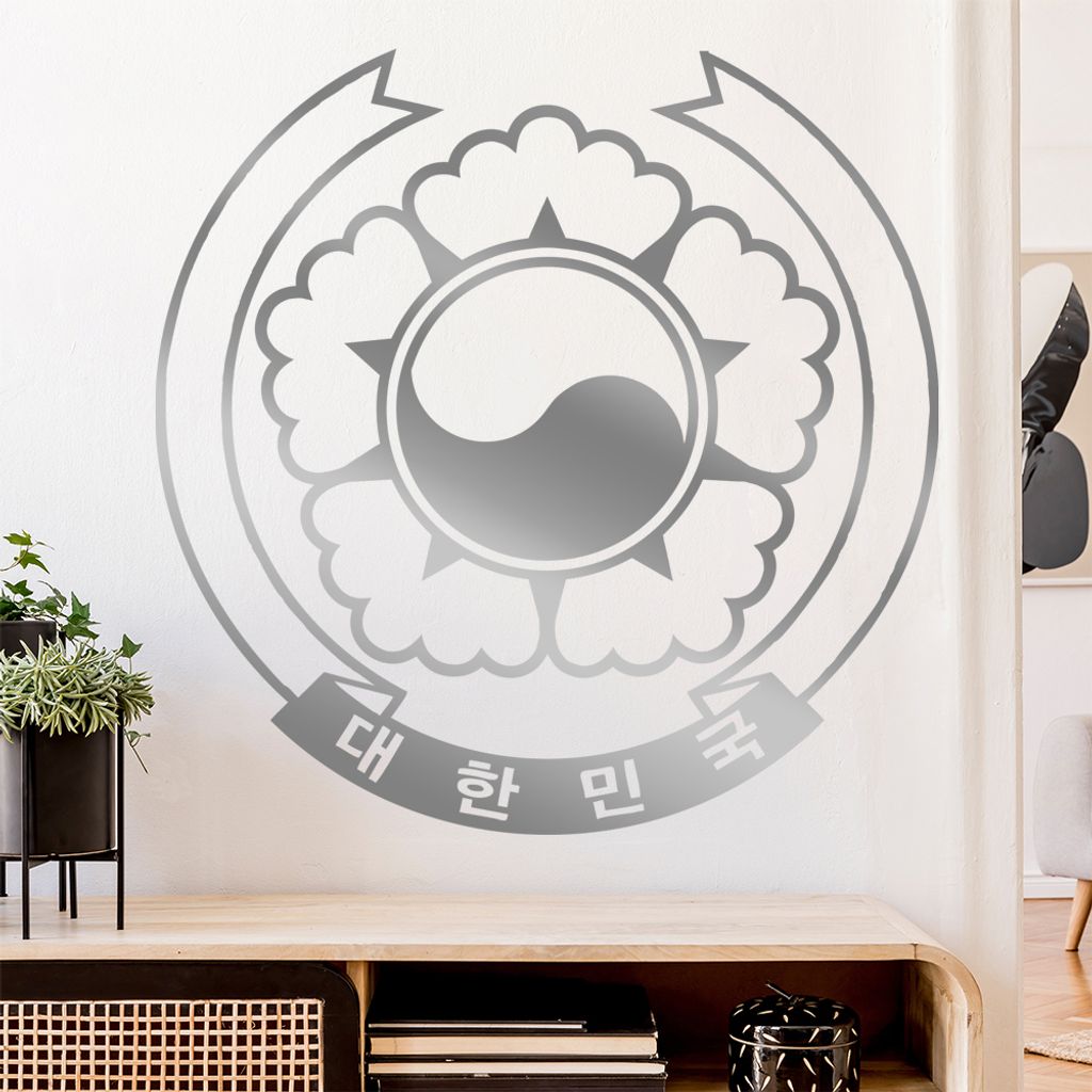 Südkorea Wappen Wandtattoo Wandaufkleber Wall Sticker - Dekoration, Küche, Wohnzimmer, Schlafzimmer, Badezimmer