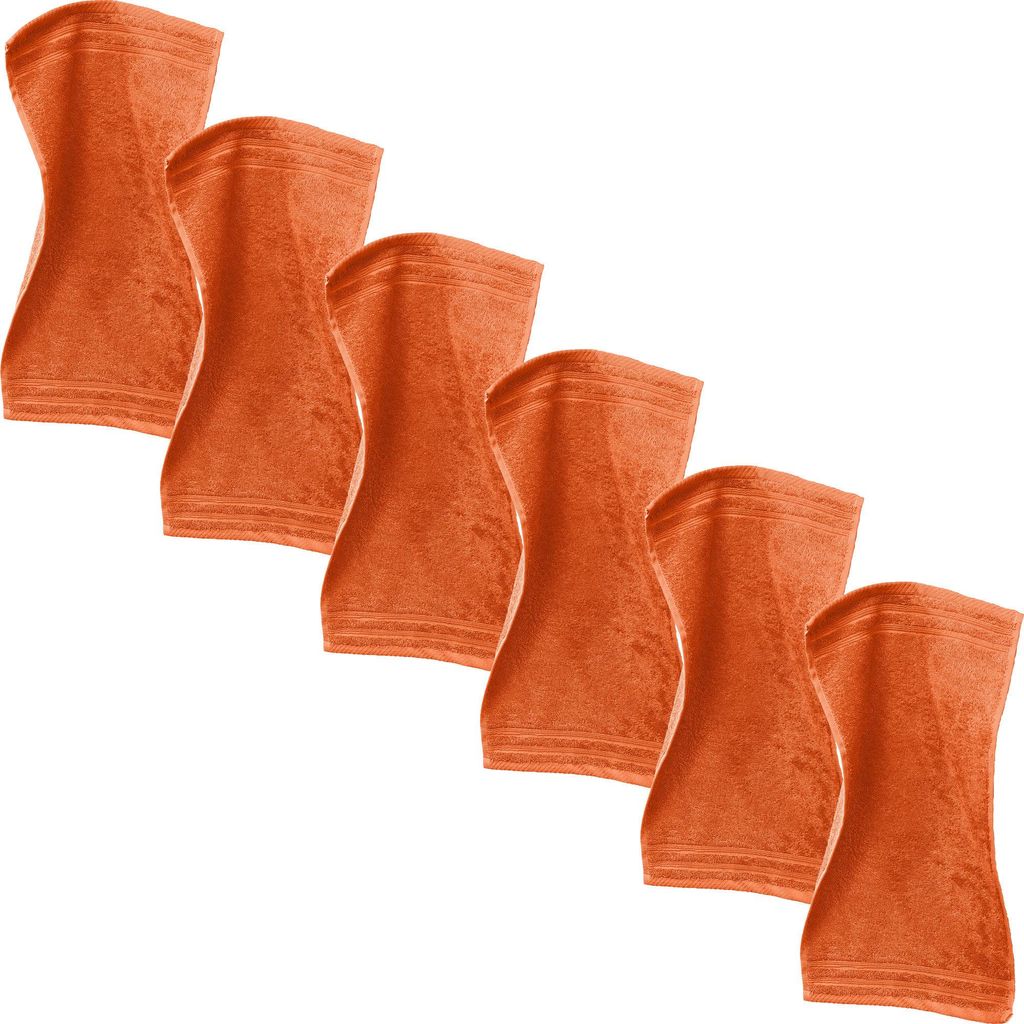 Erwin Müller Gästetuch Heidelberg" 6er-Pack orange 30x50 cm"