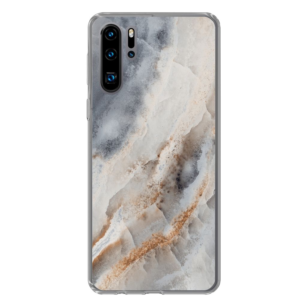 MuchoWow Handyhülle Schutzhülle Hülle für Huawei P30 Pro Natursteine - Mineralien - Muster Silikon Softcase Handy Hülle - Schutzdeckel