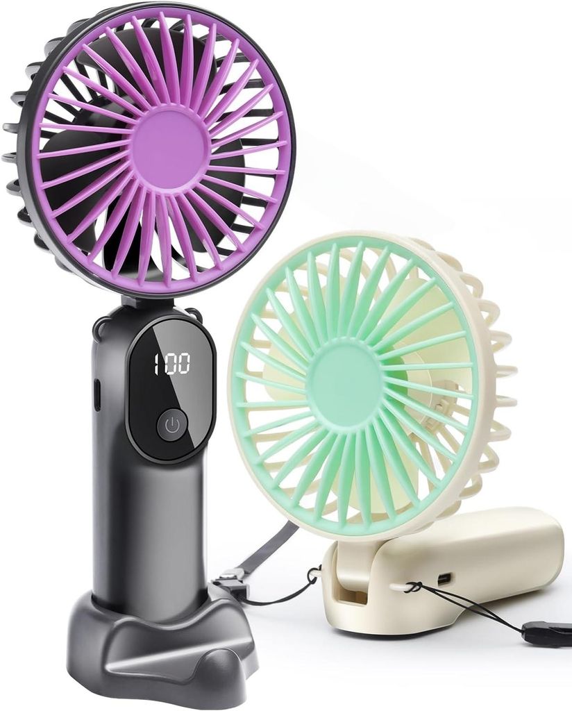 2 Stück Mini Handventilatoren, tragbarer Handventilator mit Produktbild 