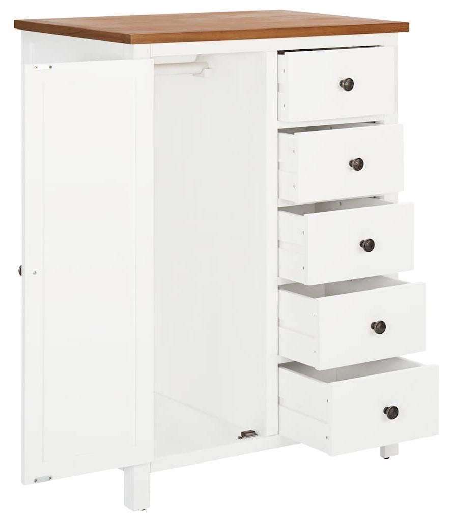 vidaXL Kleiderschrank 76x52x105 cm Eiche Massivholz