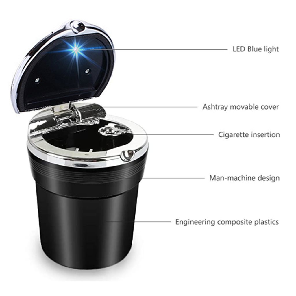 Autoaschenbecher Round, mit LED, 7,5 x 7,0 cm, 6er Display