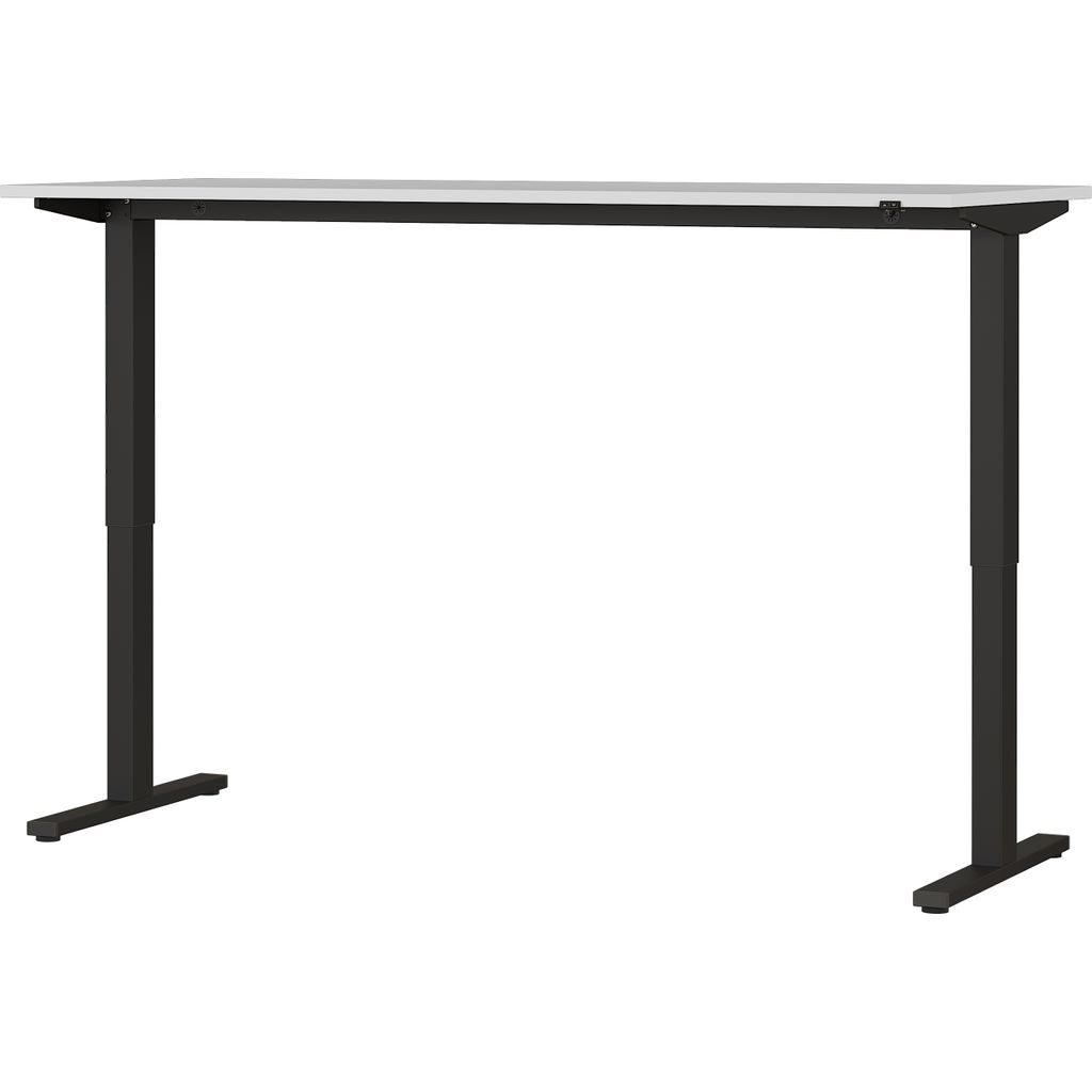 bümö Home Andratx Schreibtisch elektrisch - Größe: 180 x 80 cm, Optik: Lichtgrau/Schwarz