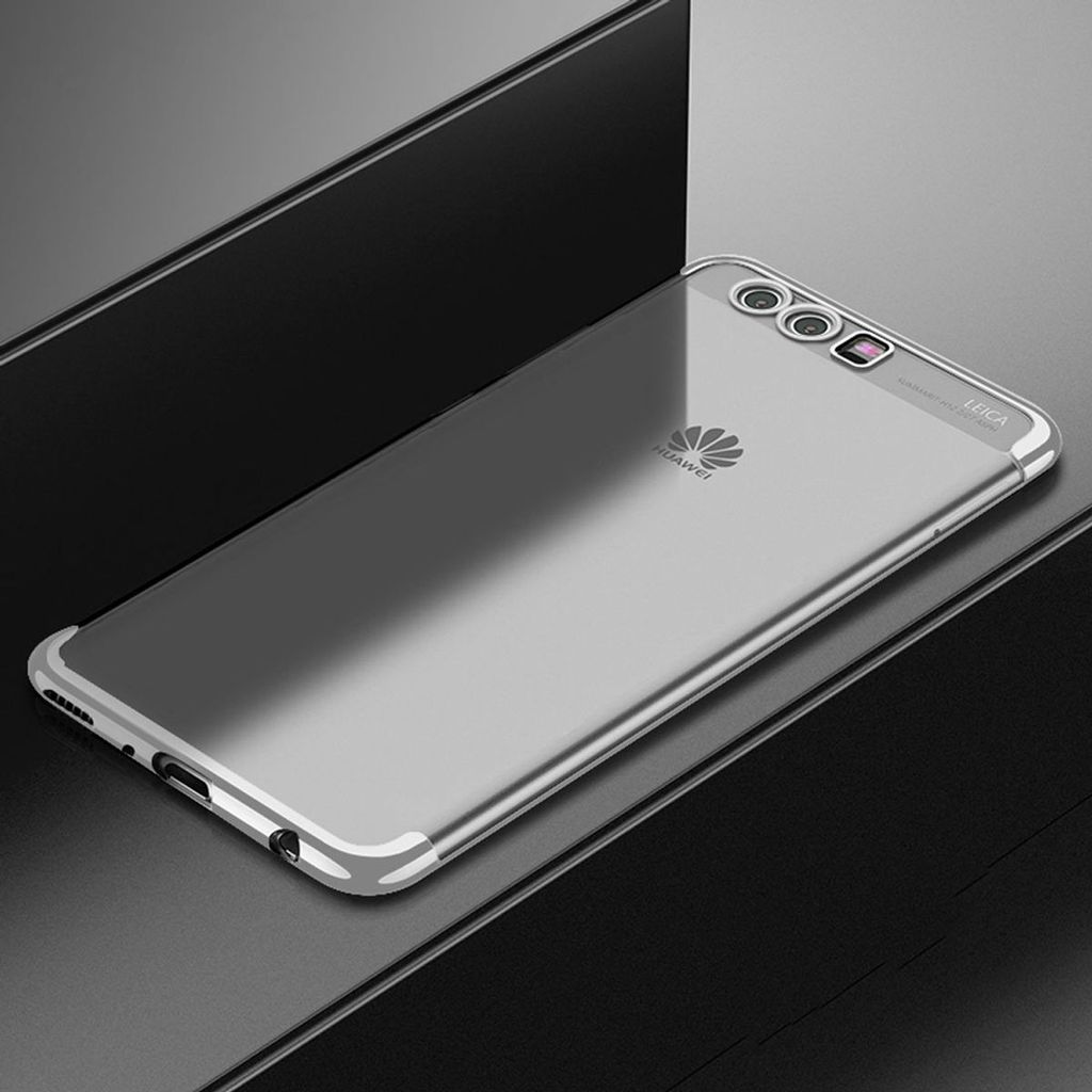 Handy Hülle Schutz Case für Huawei P20 Pro Durchsichtig Transparent Silber