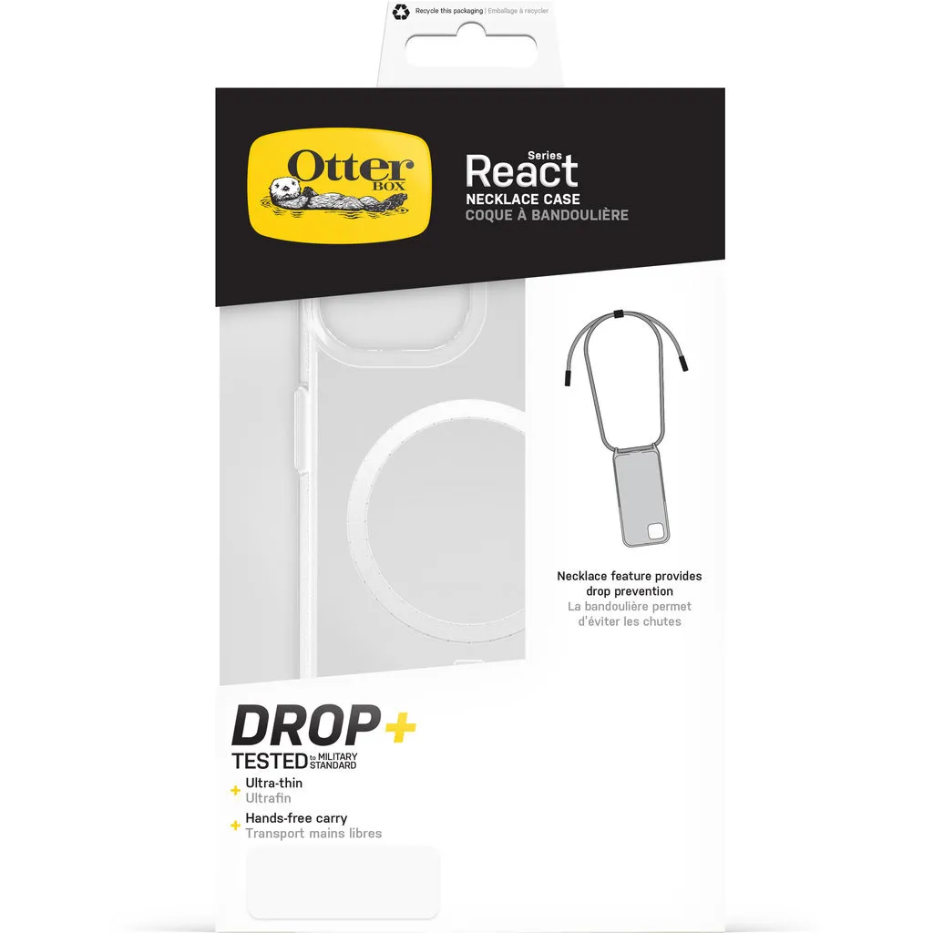 Coque MagSafe iPhone 15 Pro Max avec collier amovible Otterbox React