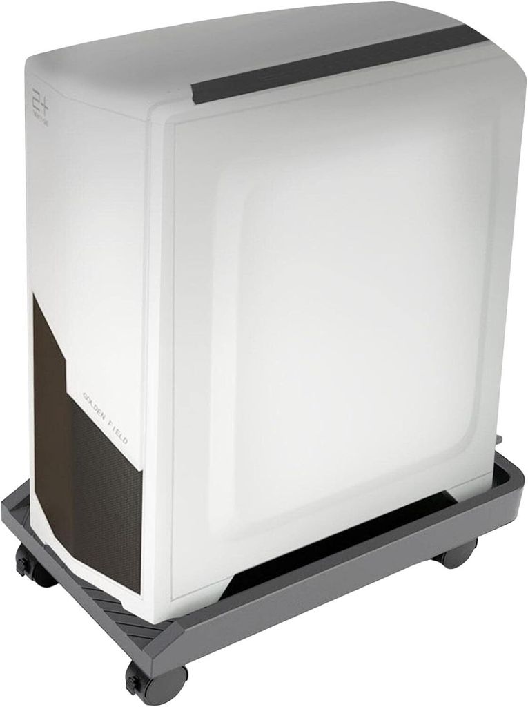 Computer-Host-Halterung, bewegliche Universal-Rollen-Chassis-Basis, Home-Office-Erhöhung Regalhalter 455 × 225 × 70mm.Schwarz
