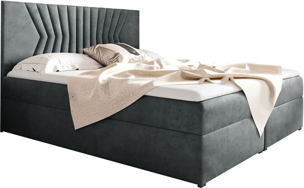 Boxspringbett ASTRE 160x200 fresh 32 Doppelbett mit Bettkästen und Matratzen