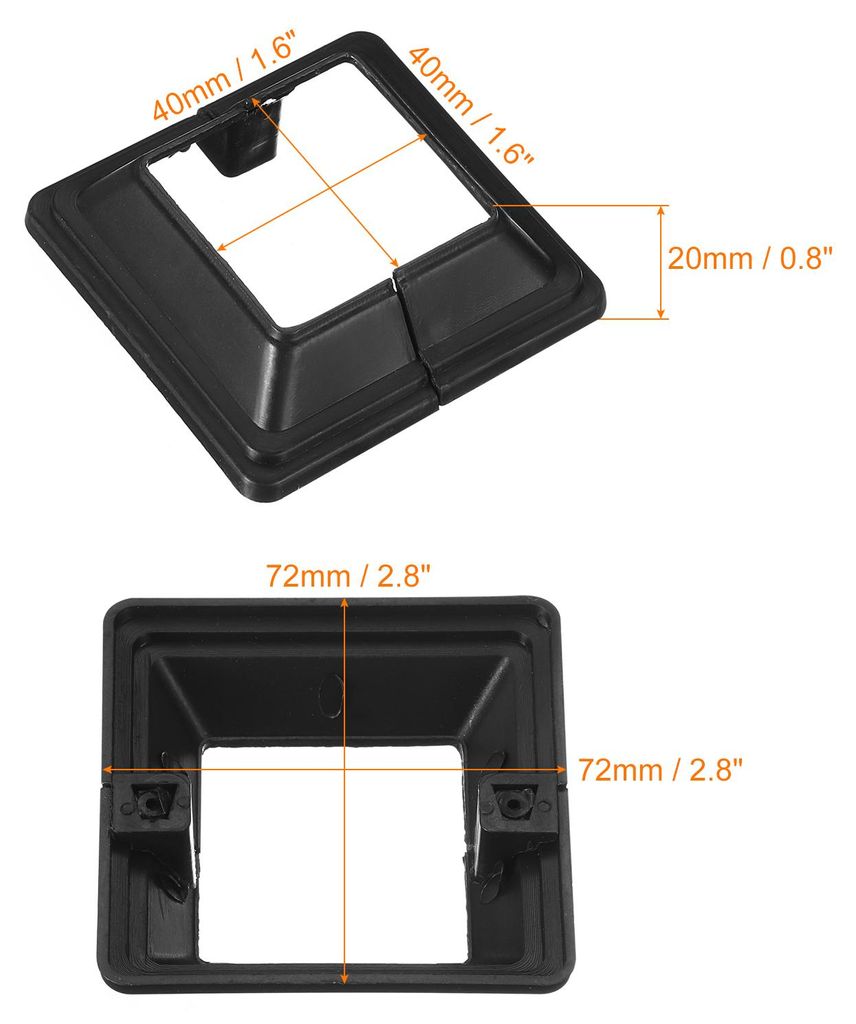 Pfostenverkleidung, 8 Stš¹ck 40x40mm/1.6"x1.6" Kunststoff-Spalt-Stil Pfostenbasisabdeckung fš¹r Zaun, Treppengel?nder, Veranda, 72x72mm/2.8"x2....