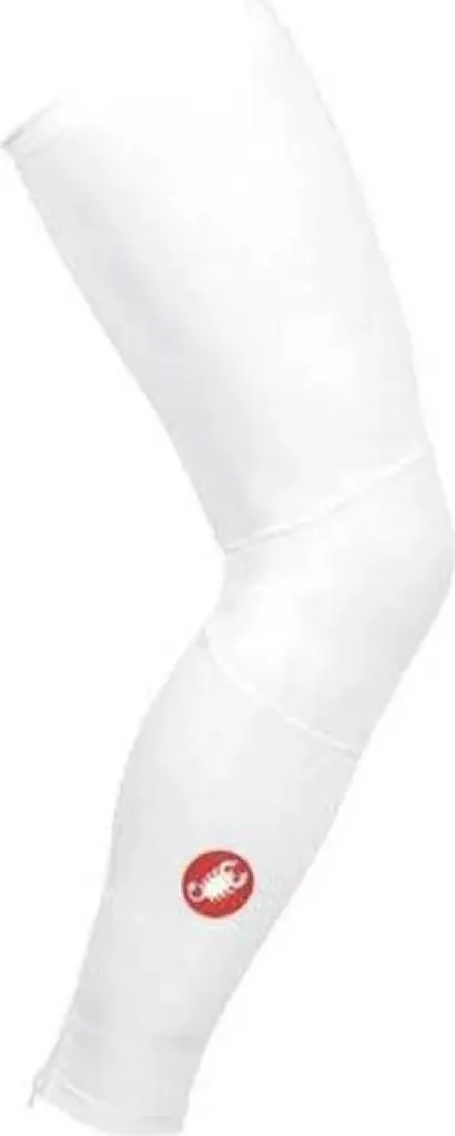 Protection Thermique Jambes Castelli XL Blanc pour Sorties Vélo Matinales