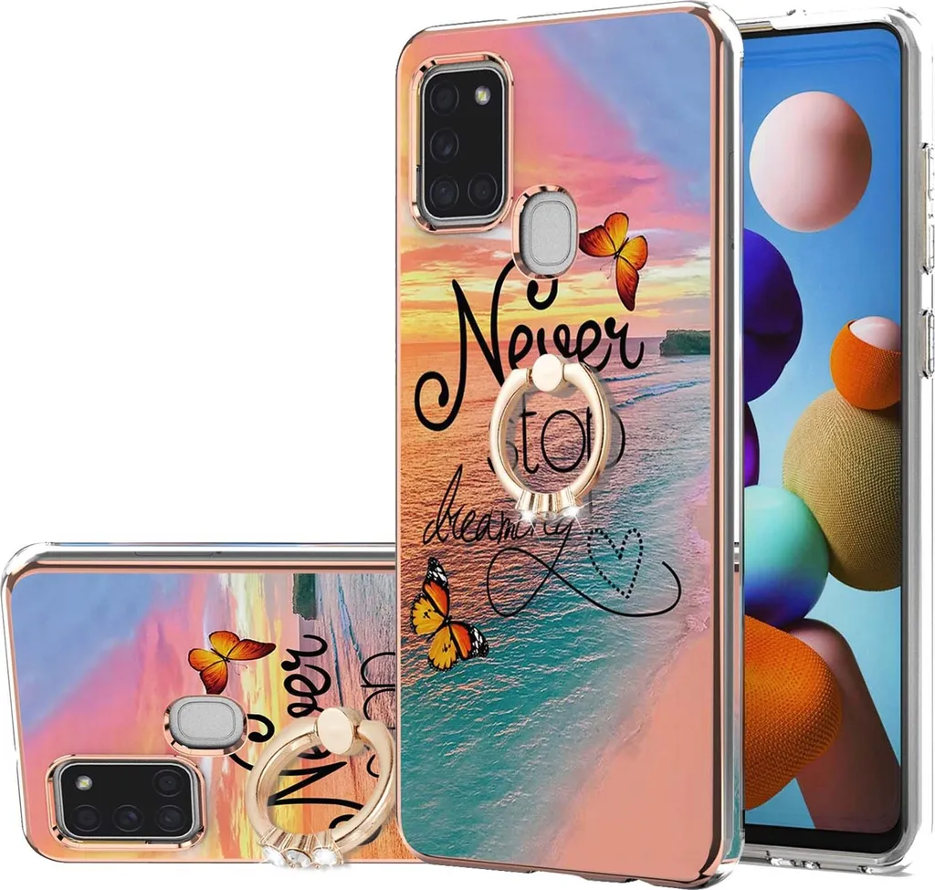 Custodia Samsung Galaxy A21S Gold - Cover a Fantasia con Ring