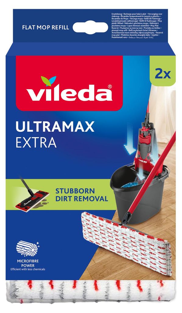 Vileda 4023103201262, Wischbezug, Rot, Weiß, Faser, 1 Produktbild 