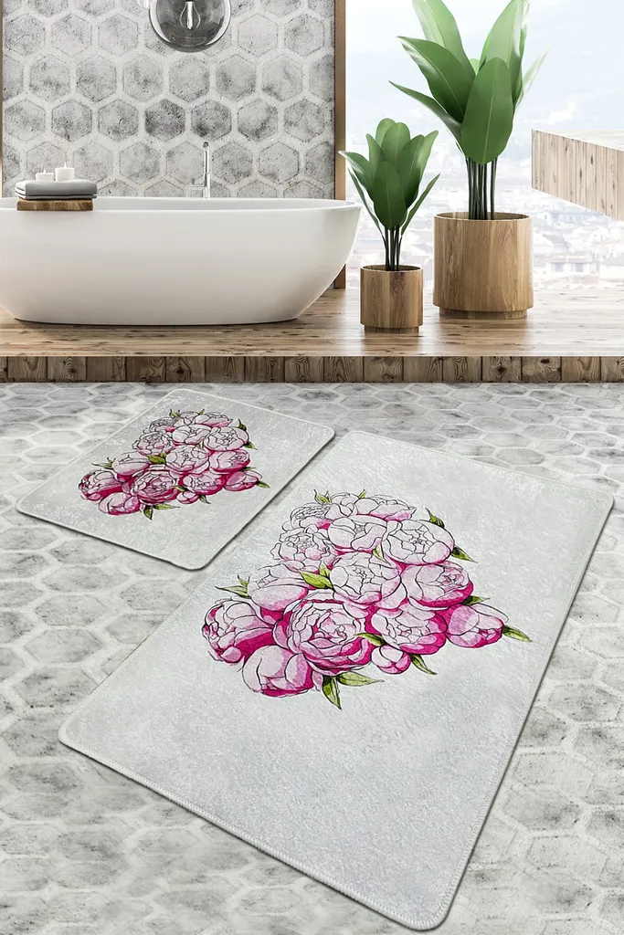 Mijolnir, Peonia- CHL2526, Colorato, Tappetini da bagno, 700 gr/m², 100% POLIESTERE